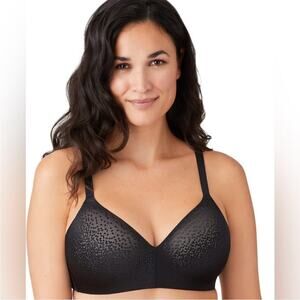 Wacoal 856303 black polka dot back appeal wireless T-shirt bra 34DD